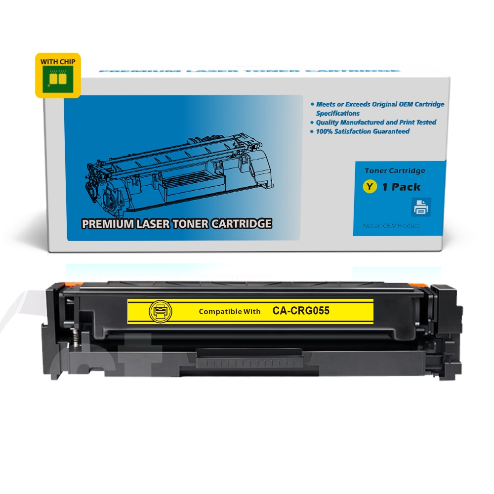 [With Chip] Canon CRG055 Compatible Yellow Toner Cartridge Standard Yield  - 1 Pack