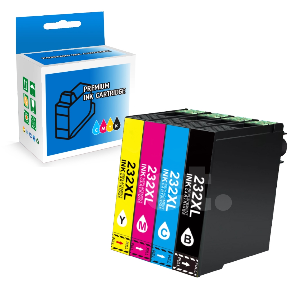 Epson T232XL 232XL Remanufactured BK/C/M/Y Ink Cartridge High Yield  - 4 Pack
