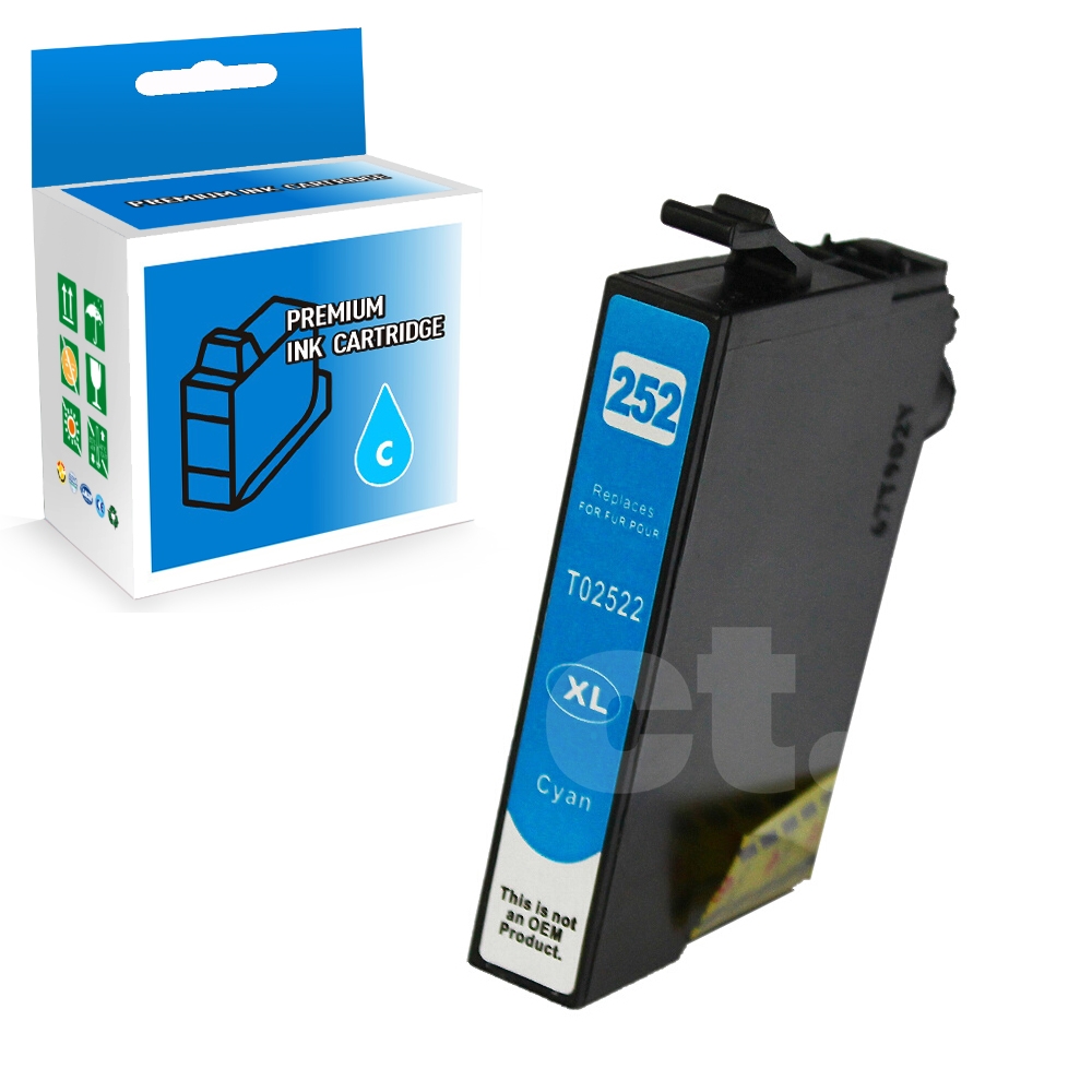 Epson T252XL220 252 XL Compatible Cyan High Yield Ink Cartridge -1 Pack