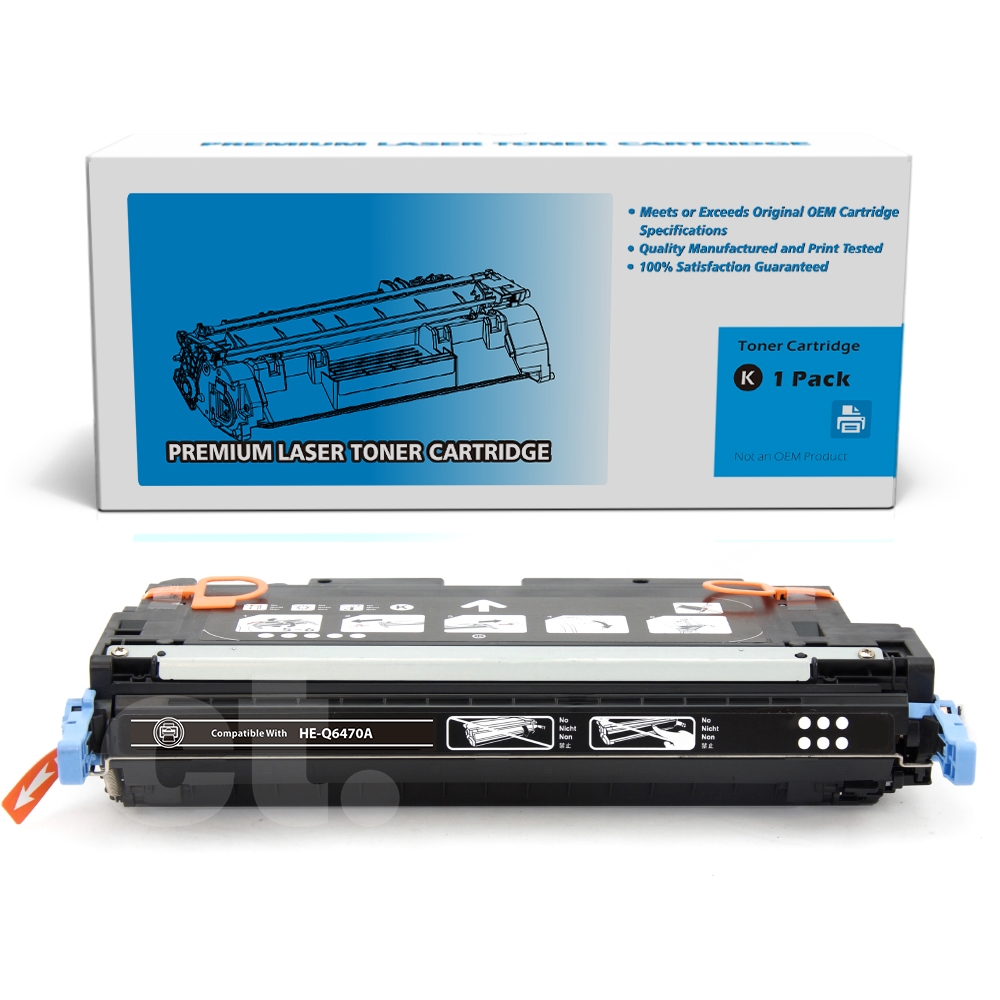 HP Q6470A 501A Remanufactured Black Standard Yield Toner Cartridge -1 Pack