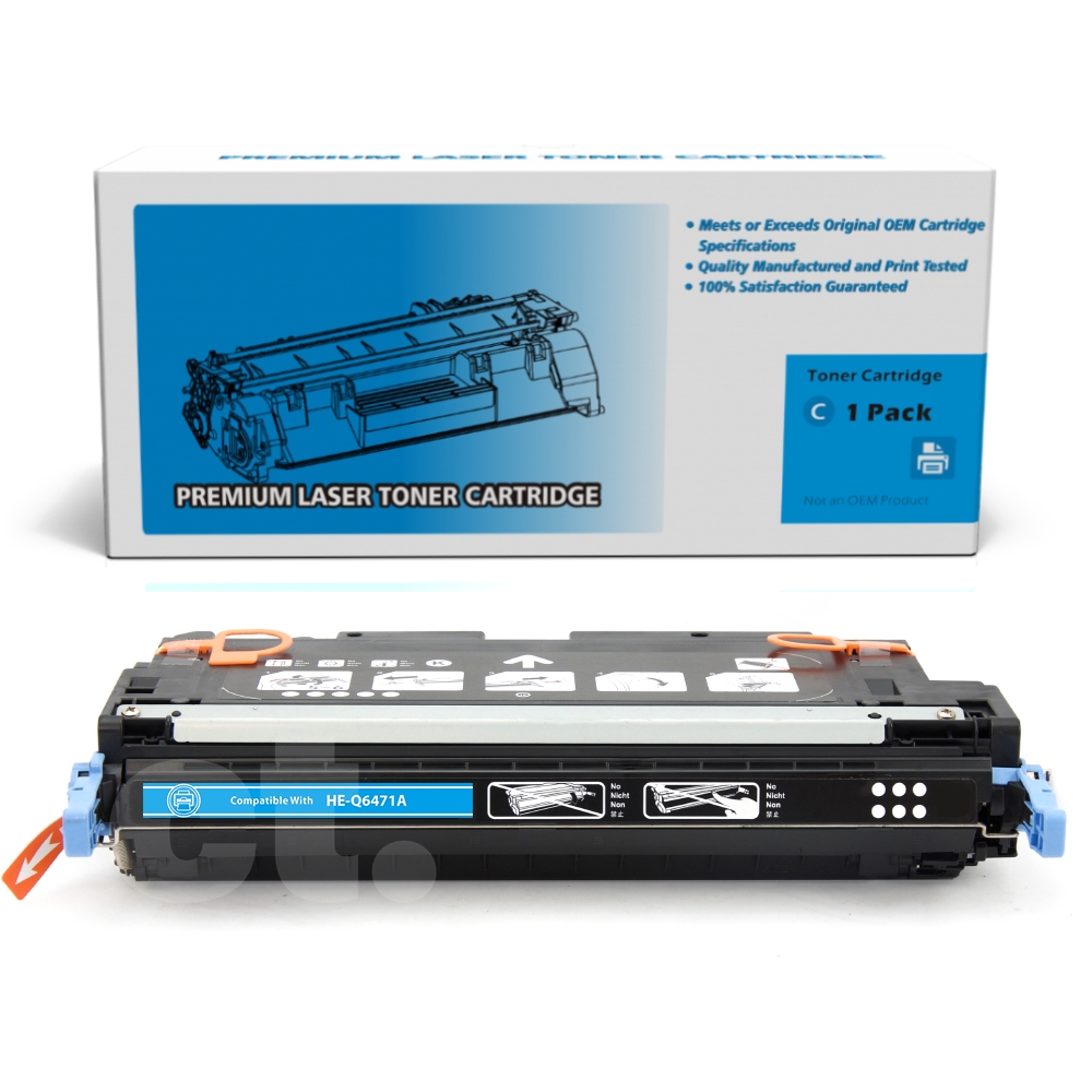 HP Q6471A 501A Remanufactured Cyan Standard Yield Toner Cartridge -1 Pack