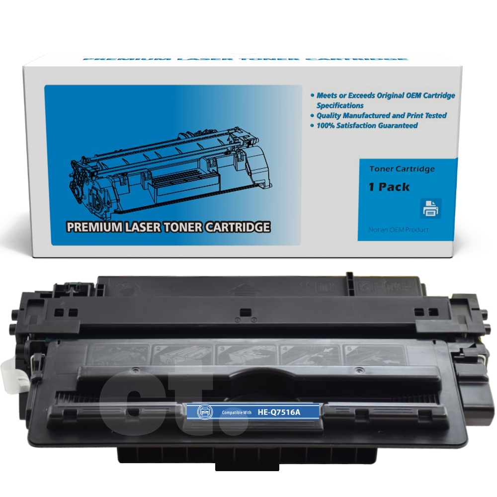 HP Q7516A (16A) Remanufactured Black Standard Yield Toner Cartridge -1 Pack