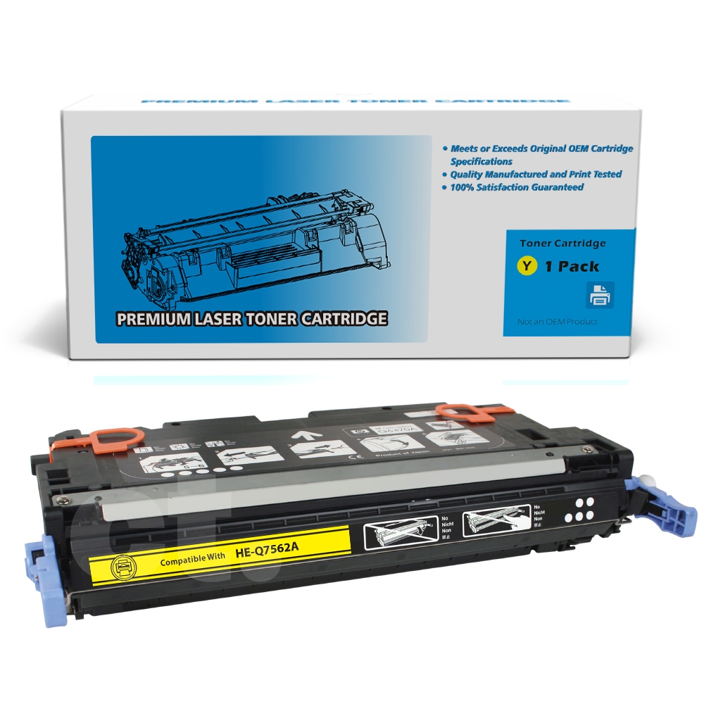 HP Q7562A 314A Remanufactured Yellow Standard Yield Toner Cartridge -1 Pack