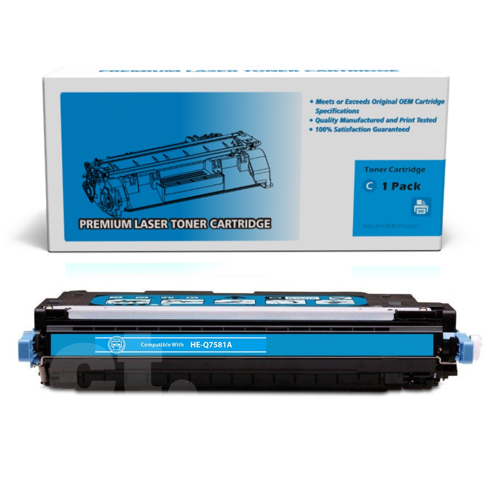 HP Q7581A 503A Remanufactured Cyan Standard Yield Toner Cartridge -1 Pack