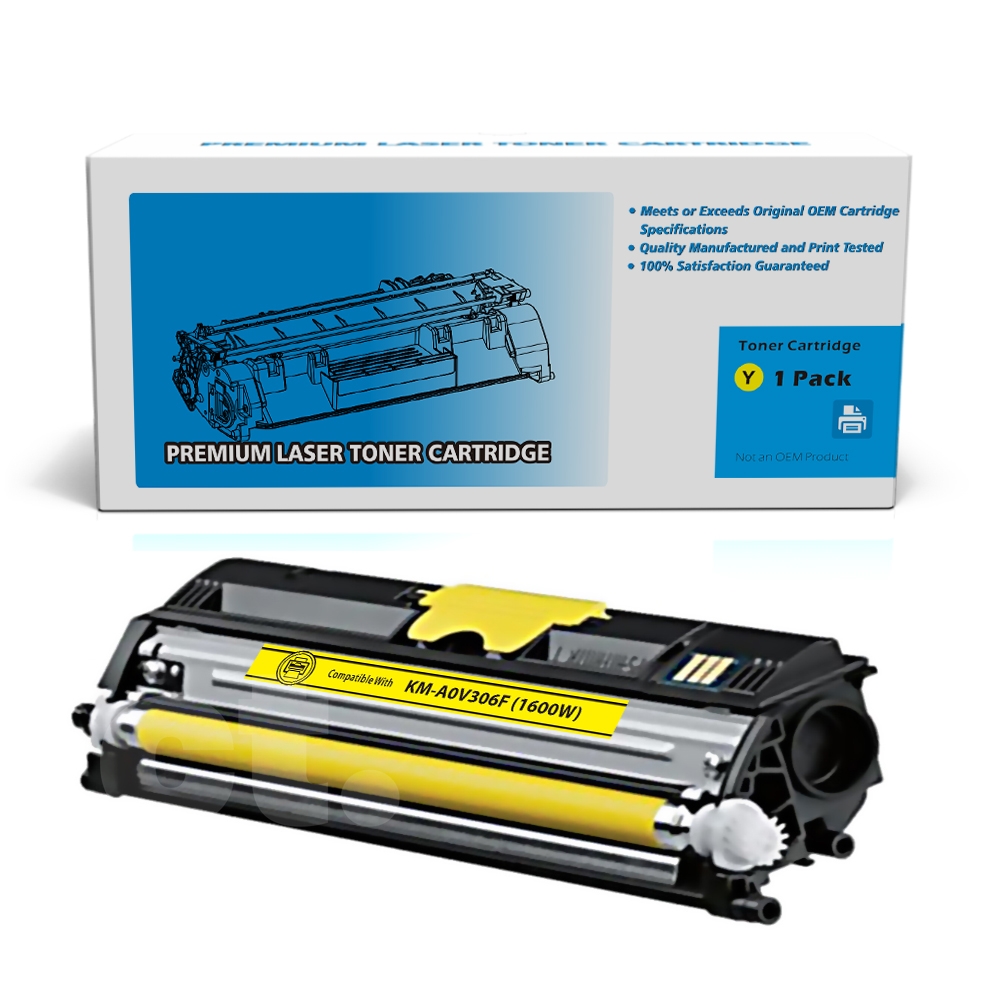 Konica-Minolta A0V306F (QMS1600) Compatible Yellow Standard Yield Toner Cartridge -1 Pack