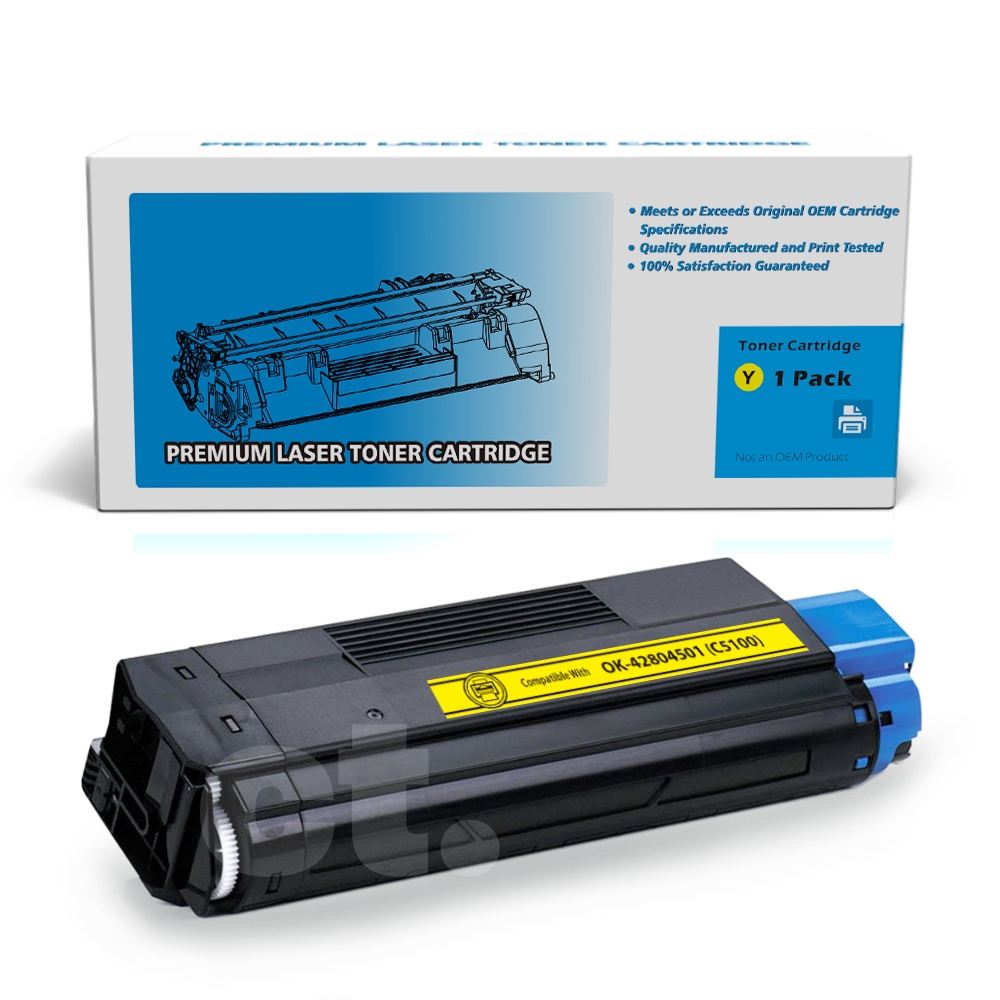 OKI 42804501 (C5100/C5300) Compatible Yellow Standard Yield Toner Cartridge -1 Pack