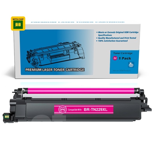 [162100324827] [With Chip] Brother TN-229XL TN229XL Compatible Magenta Toner Cartridge High Yield  - 1 Pack