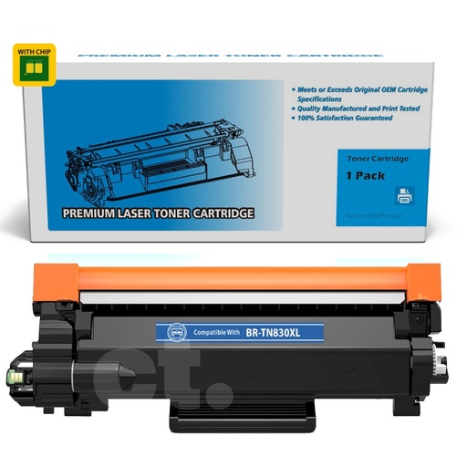[162100124342] [With Chip] Brother TN-830XL TN830XL Compatible Black Toner Cartridge High Yield  - 1 Pack