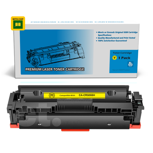 [162110423381] [With Chip] Canon CRG055H Compatible Yellow High Yield Toner Cartridge - 1 Pack