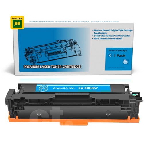 [162110224940] [With Chip] Canon CRG067 Compatible Cyan Toner Cartridge Standard Yield  - 1 Pack