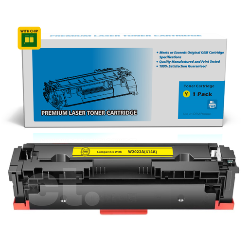 [162140423511] [With Chip] HP W2022A 414A Compatible Yellow Standard Yield Toner Cartridge - 1 Pack