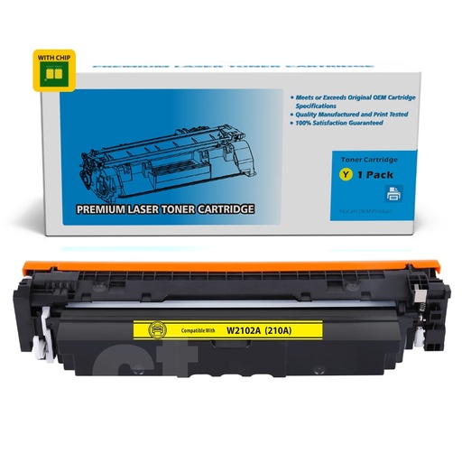 [162140425089] [With Chip] HP W2102A 210A Compatible Yellow Standard Yield Toner Cartridge - 1 Pack