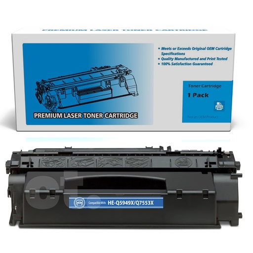 [162140112101] HP Q5949X 49X Q7553X 53X Compatible Black High Yield Toner Cartridge -1 Pack