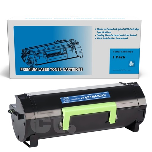 [162180117869] Lexmark 60F1X00 (601X) Remanufactured Black Extra High Yield Toner Cartridge -1 Pack