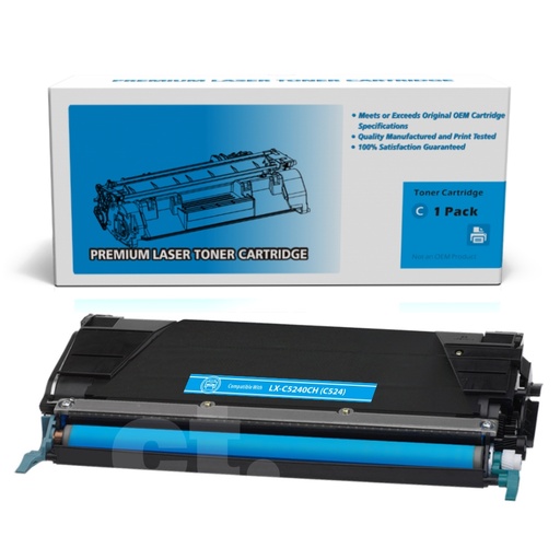 [162180219808] Lexmark C5240CH (C524) Remanufactured Cyan Standard Yield Toner Cartridge -1 Pack