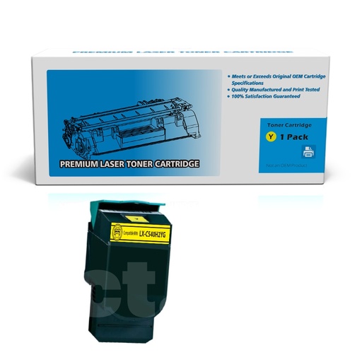 [162180418485] Lexmark C540H2YG (C540) Remanufactured Yellow Standard Yield Toner Cartridge -1 Pack