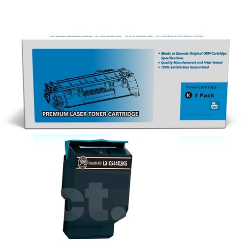 [162180118545] Lexmark C544X2KG (C544) Remanufactured Black High Yield Toner Cartridge -1 Pack