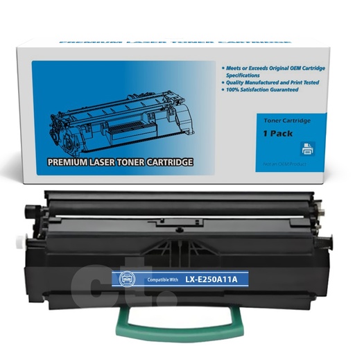 [162180112642] Lexmark E250A11A Compatible Black Standard Yield Toner Cartridge -1 Pack