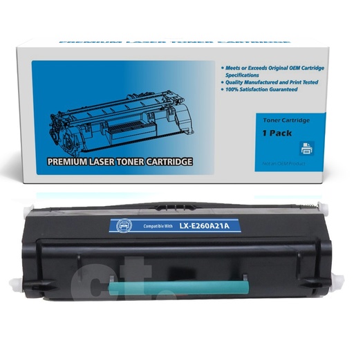 [162180112659] Lexmark E260A21A Remanufactured Black Standard Yield Toner Cartridge -1 Pack