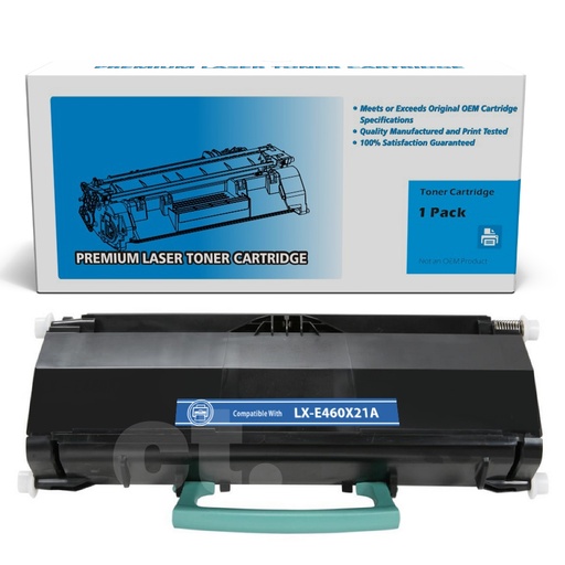 [162180119016] Lexmark E460X21A (E460) Remanufactured Black Standard Yield Toner Cartridge -1 Pack