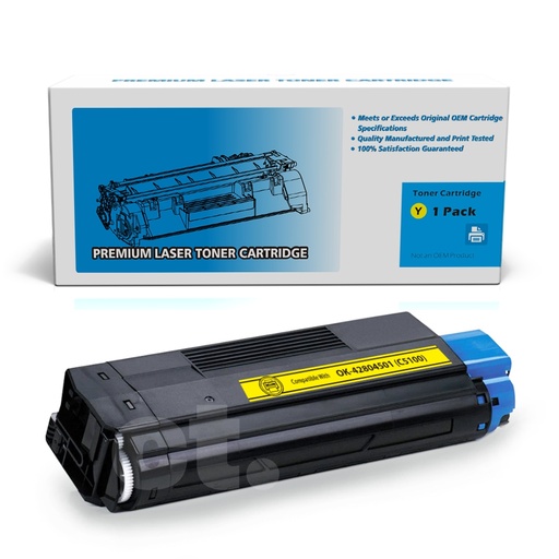 [162190419854] OKI 42804501 (C5100/C5300) Compatible Yellow Standard Yield Toner Cartridge -1 Pack