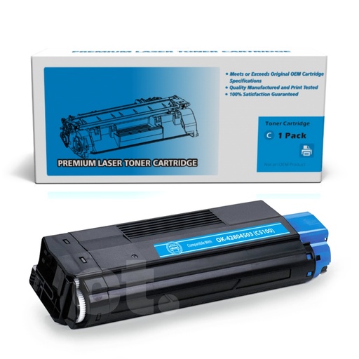 [162190216194] OKI 42804503 (C5100/C5300) Compatible Cyan Standard Yield Toner Cartridge -1 Pack