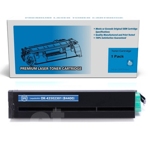 [162190112731] OKI 43502301 (B4400) Compatible Black Standard Yield Toner Cartridge -1 Pack