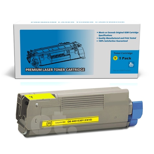 [162190419250] OKI 44315301 (C610) Compatible Yellow Standard Yield Toner Cartridge -1 Pack