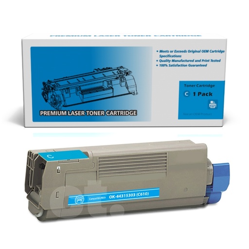 [162190219270] OKI 44315303 (C610) Compatible Cyan Standard Yield Toner Cartridge -1 Pack