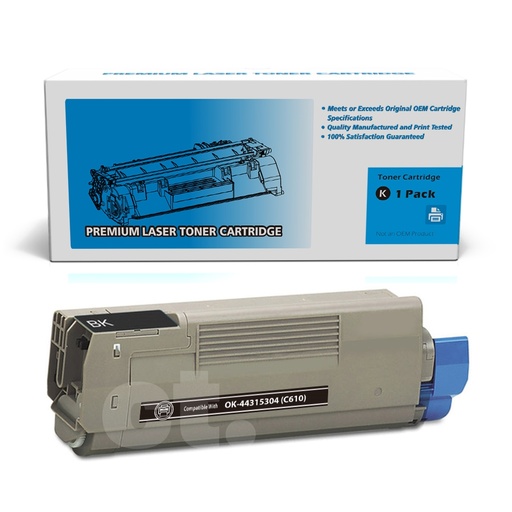 [162190119280] OKI 44315304 (C610) Compatible Black Standard Yield Toner Cartridge -1 Pack