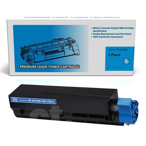 [162190119297] OKI 44574901 (B411/B431) Remanufactured Black High Yield Toner Cartridge -1 Pack