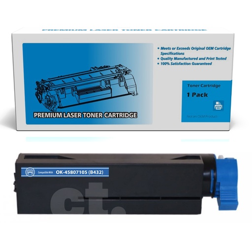 [162190112847] OKI 45807105 B432 Compatible Black High Yield Toner Cartridge -1 Pack