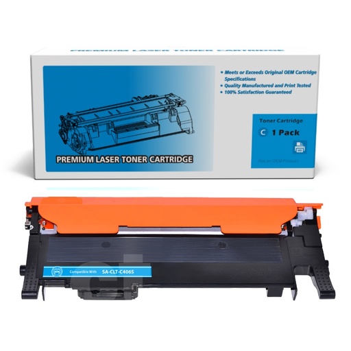 [162220212950] Samsung CLT-C406S Compatible Cyan Standard Yield Toner Cartridge -1 Pack